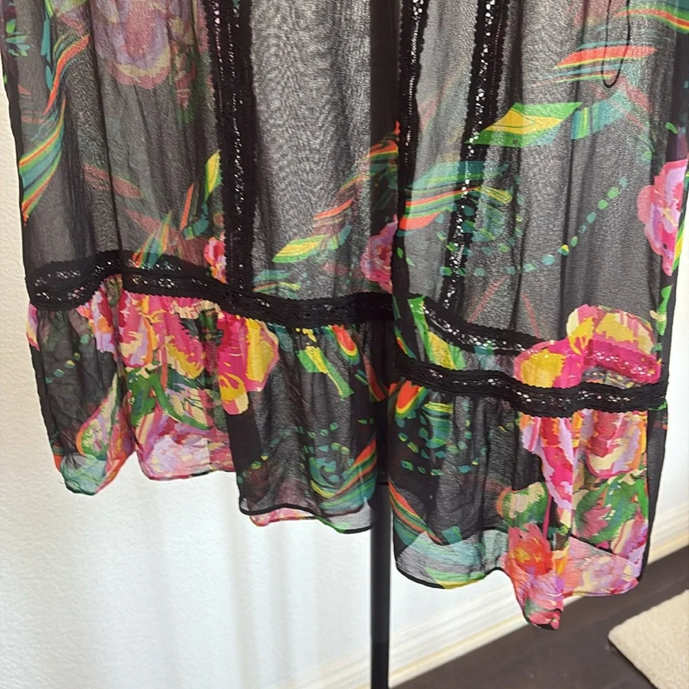 Moulinette Soeurs Sheer 3/4 Sleeve Silk Slip Dress NWOT Size S - Picture 3 of 5